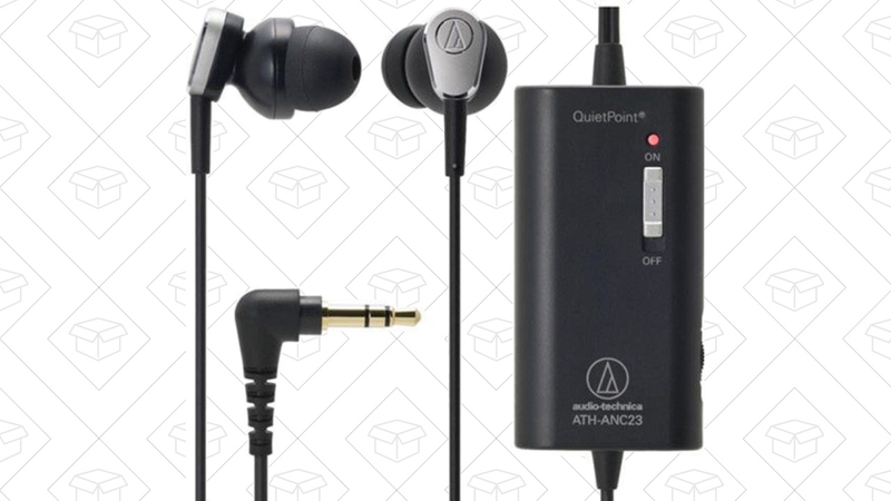 Audio-Technica ATH-ANC23 QuietPoint Active Noise-Cancelling In-Ear Headphones, $39 with code KINJA